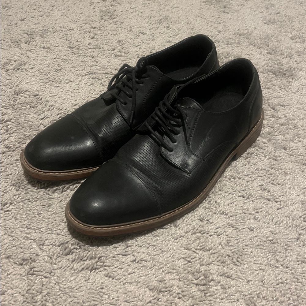 Perry Ellis Portfolio Mens Grand Black Ultra Foam Lace Up Dress Shoes Size 8
